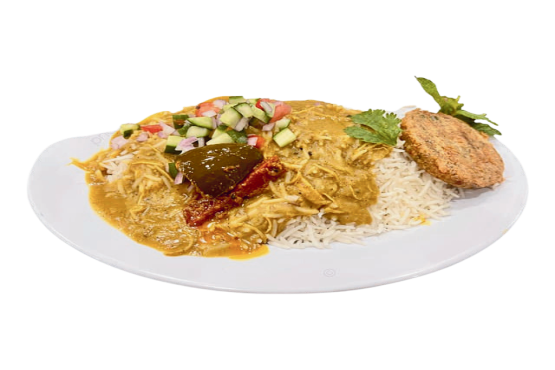 DAL CHAWAL  WITH ALU TIKKI